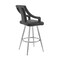 Armen Living Maxen 30" Gray Faux Leather and Brushed Stainless Steel Swivel Bar Stool LCMXBABSGR30 - alternate 7